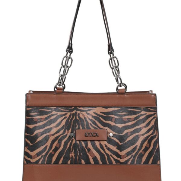 Γυναικεία τσάντα ώμου animal print DOCA 22988