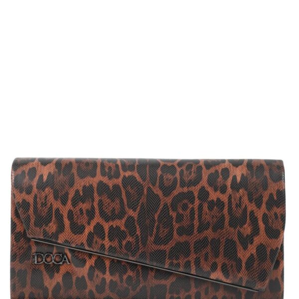 Γυναικείο βραδινό τσαντάκι clutch  animal print DOCA 22832